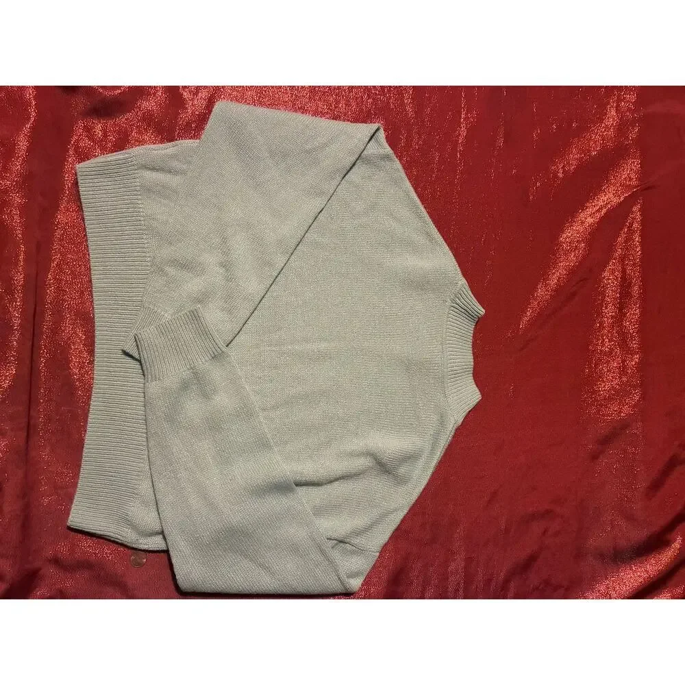 Divided H&M Sweater Womens S Mint Green Ribbed Mock Neck Cropped Boxy